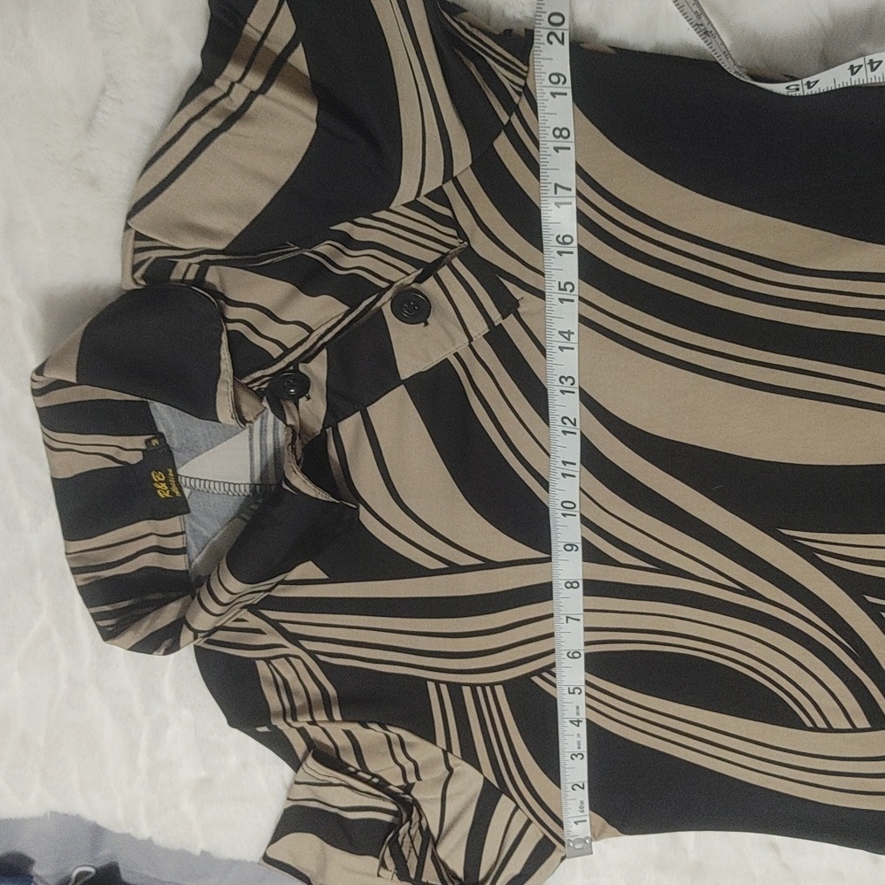 R&B Collection Super Soft Geometric Design Shirt Dress w/ Pockets Sz M - Picture 6 of 10